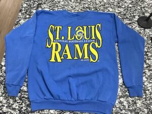 Vintage Rare St Louis Rams Sweater Blue 90s Sweatshirt USA Logo 7 25x20 Large?